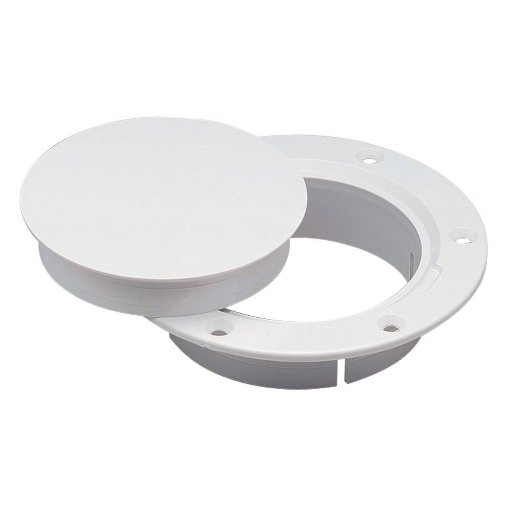 Marinco N10863DW 3" Deck Plate, White Snap-In