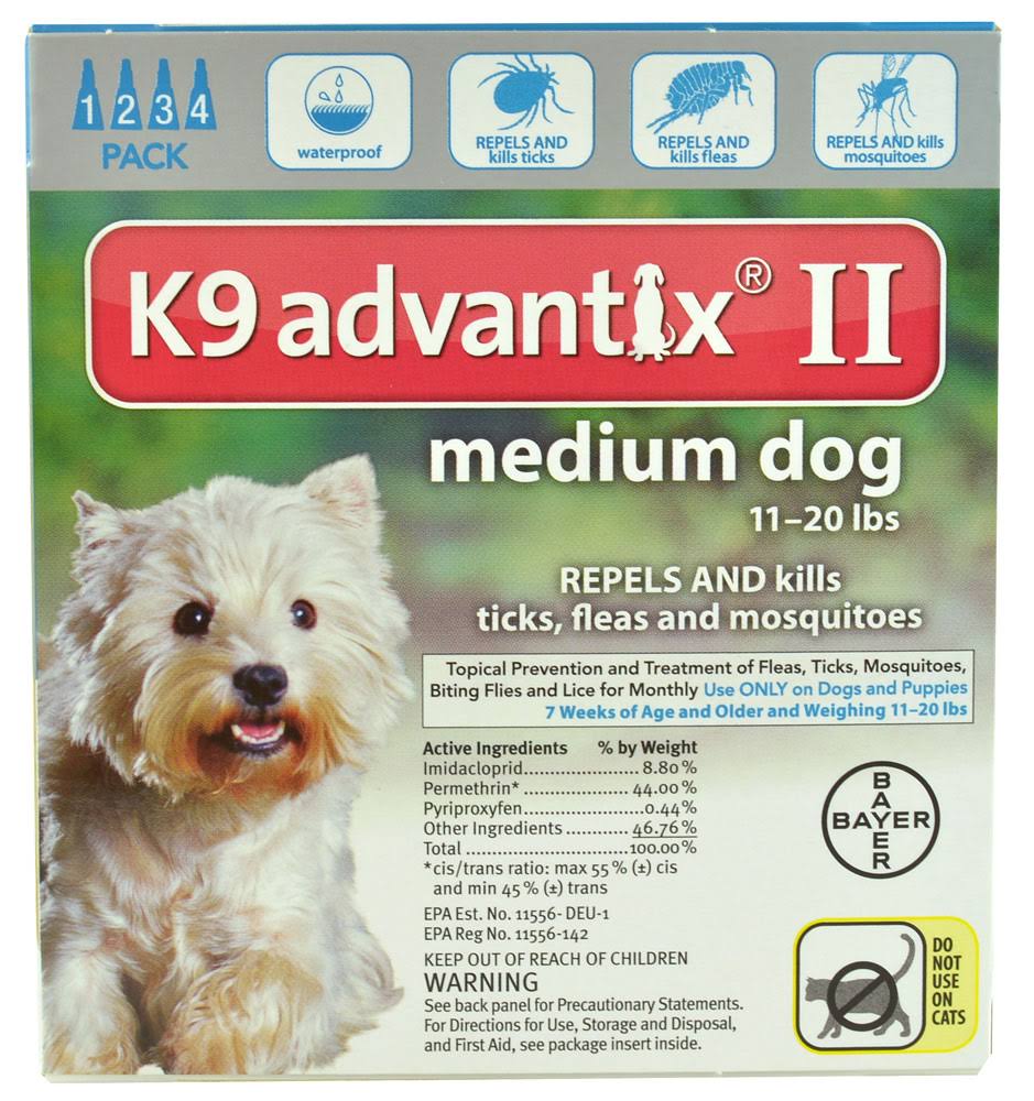 K9 Advantix II Flea and Tick Control - For Medium Dogs, 11-20lbs