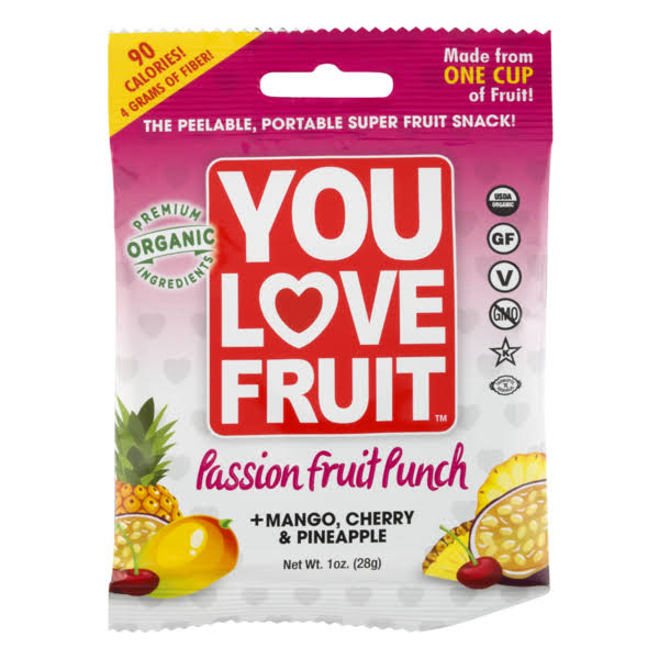 You Love Fruit - Organic Fruit Leather - Passion Fruit Punch - Case of 12 - 1 oz., Price/case