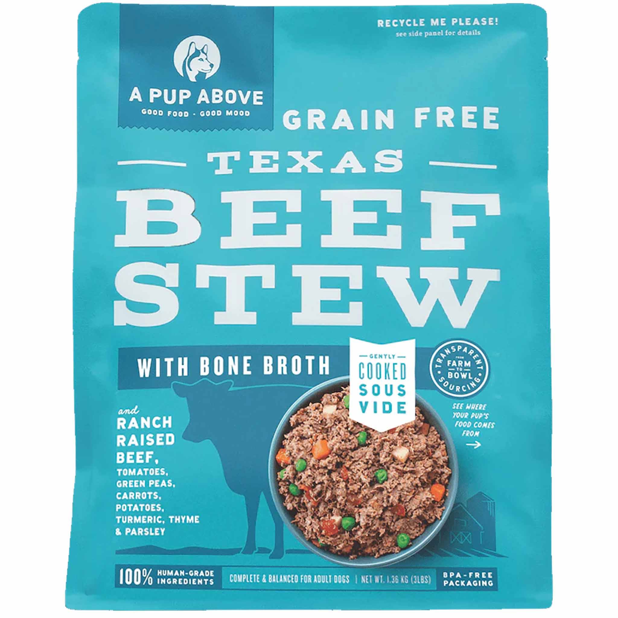 A Pup Above Gently Cooked Frozen Dog Food, Texas Beef Stew, 1-lb