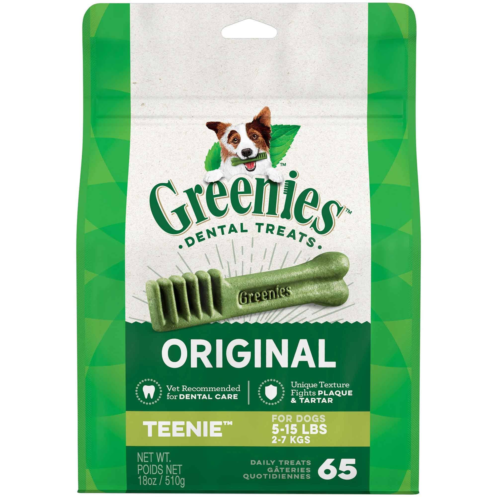 Greenies Dog Dental Chew Treats - Teenie, 18oz, 65 Treats