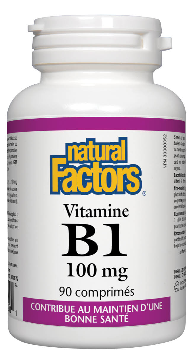 Natural Factors Vitamin B1 Tablets - 100mg, x90