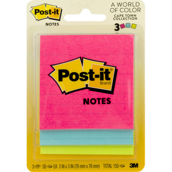3M Post-It Notes - Lined, x3