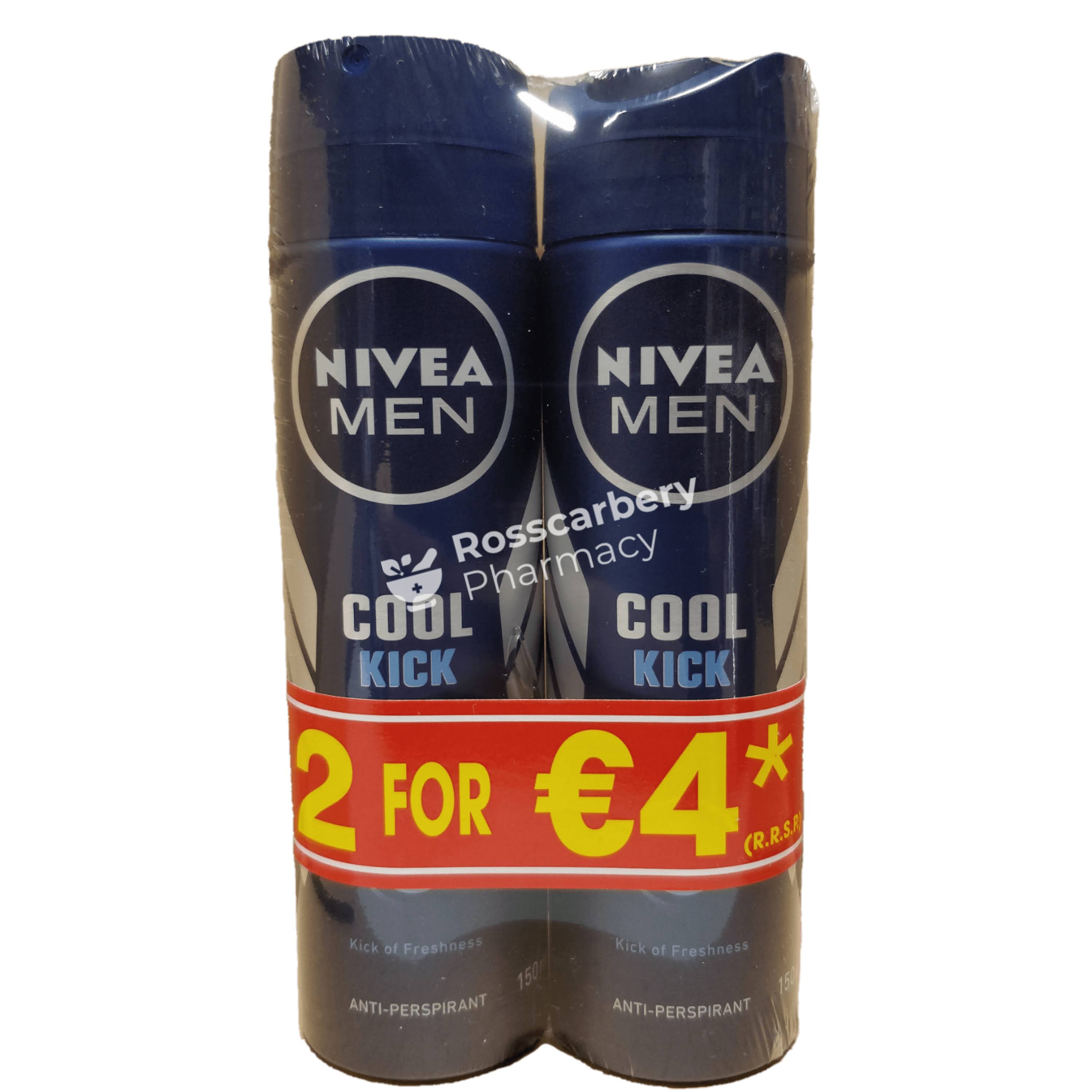 Nivea Men Cool Kick Anti Perspirant - 150ml, 2pk