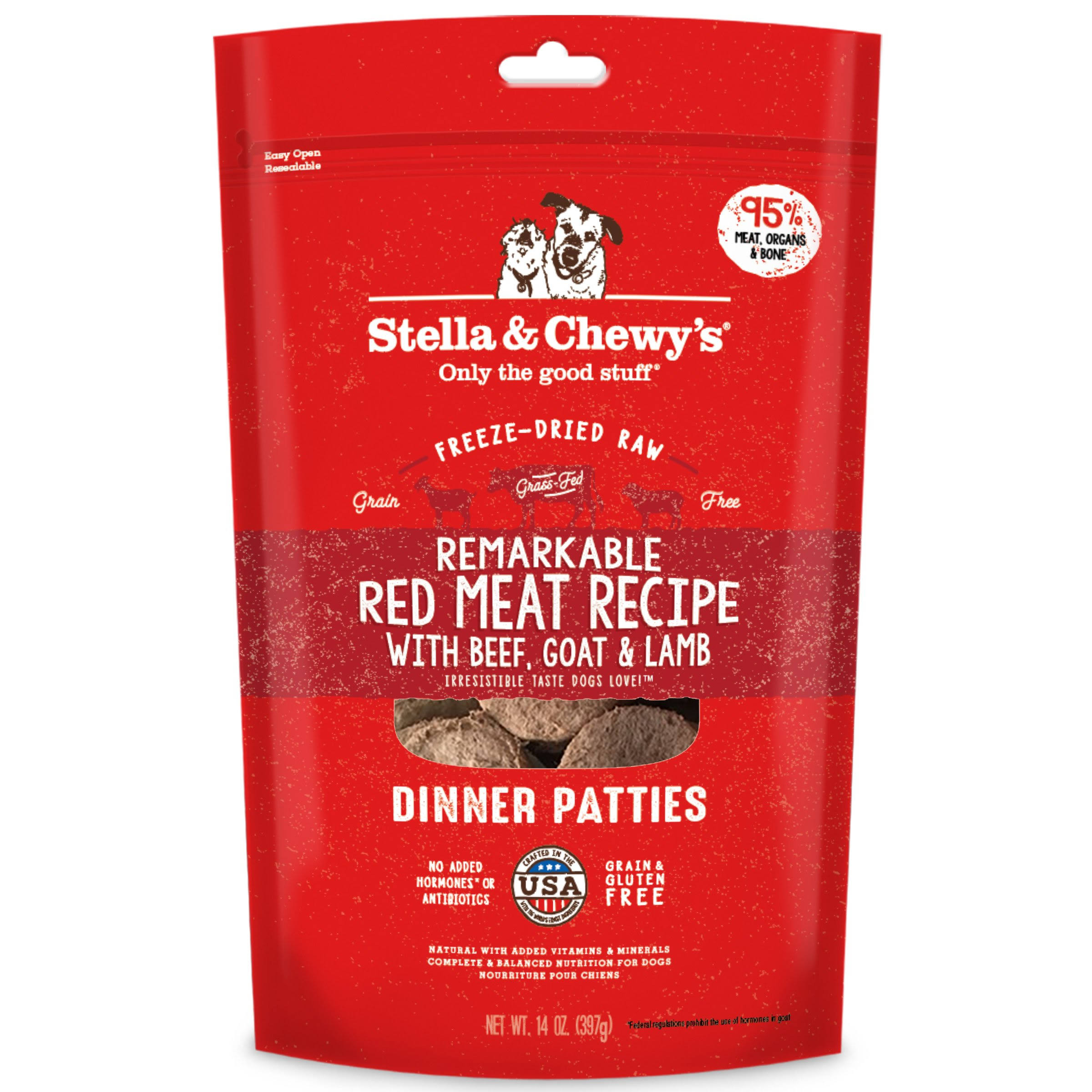 Stella & Chewy's Dog Freeze-Dried Raw, Red Meat Dinner Patties, 14 Ounces