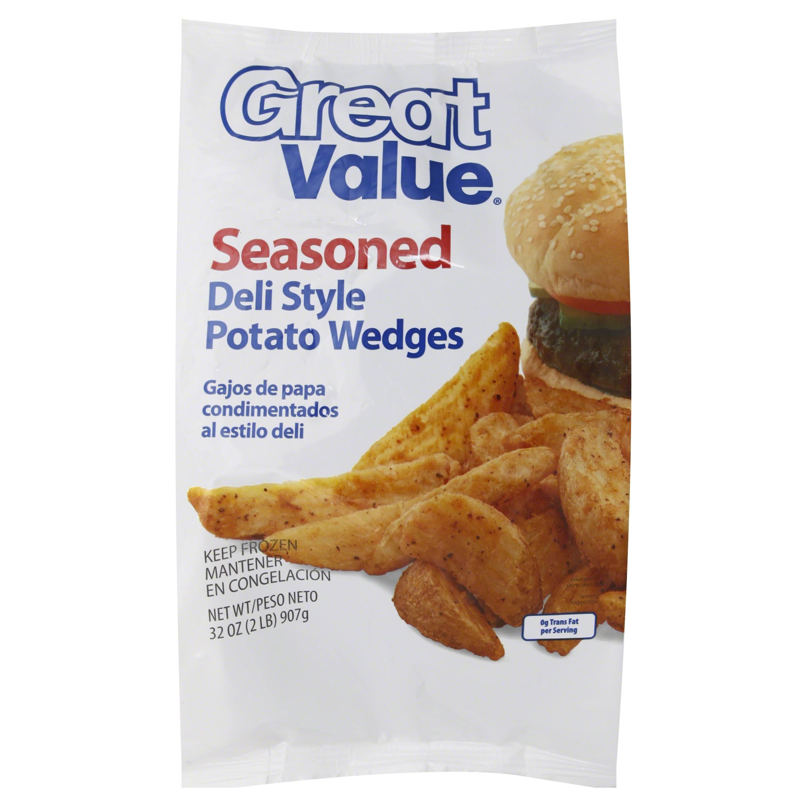 Great Value Potato Wedges, Deli Style, Seasoned - 32 oz