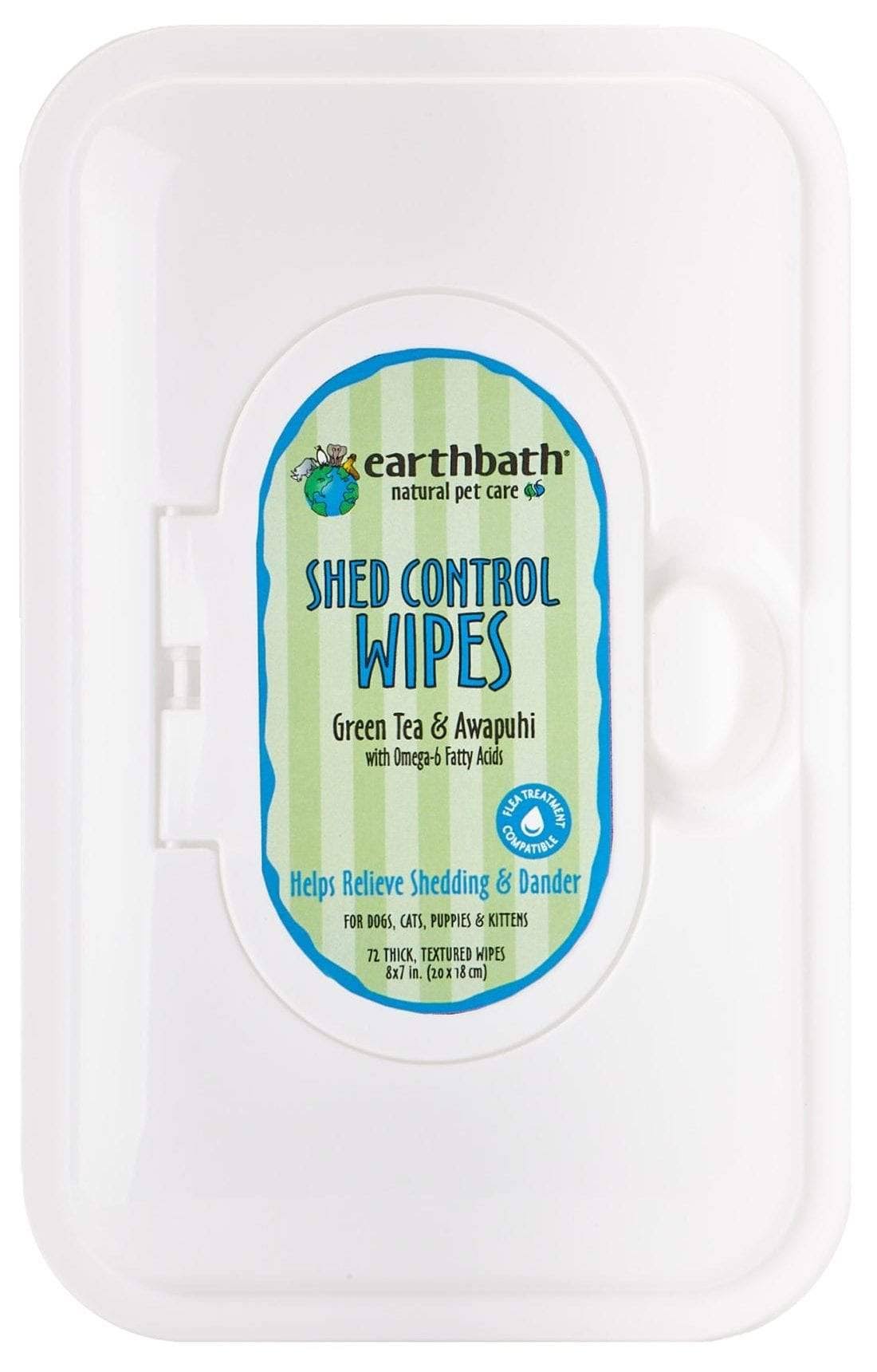 Earthbath Shed Control Wipes - 72 pack