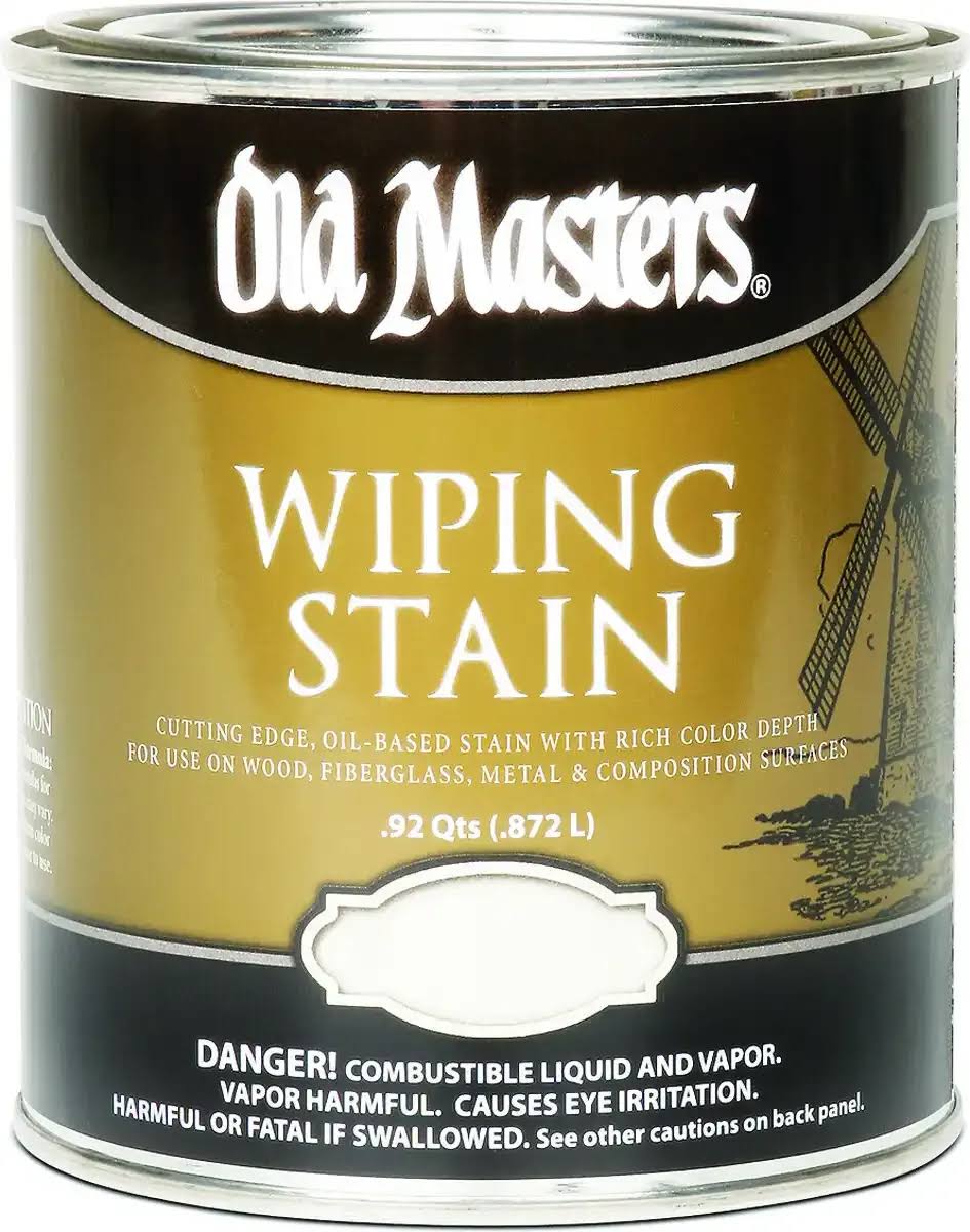 Old Masters 11304 Wiping Stain, Clear, Liquid, 1 qt, Can