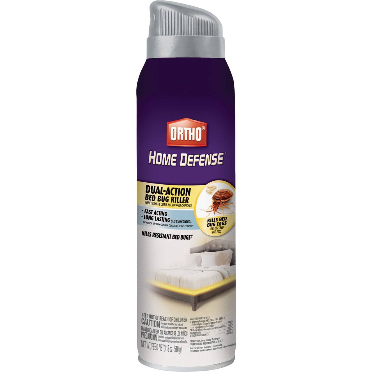 Ortho Home Defense 18 Oz. Aesosol Spray Dual-Action Bedbug Killer 0201405