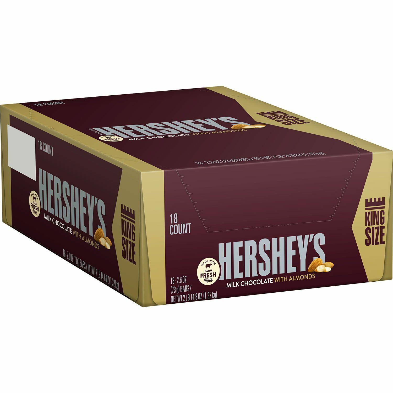 Hershey's Milk Chocolate Bars With Almonds - King Size, 2.6oz