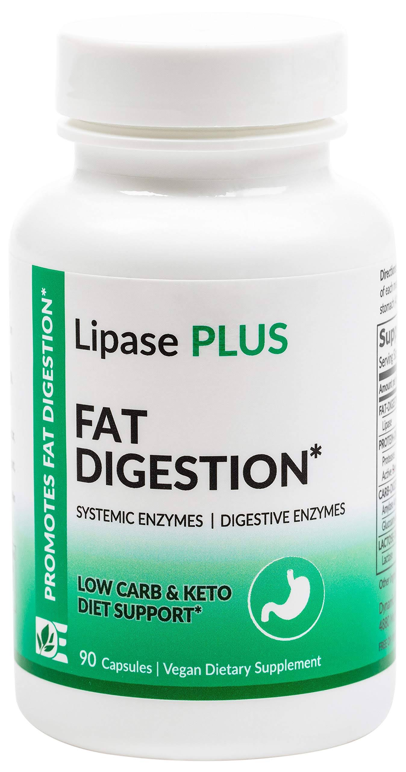 Dynamic Enzymes Eat E-Z Lipase Plus Supplement - 90 Vegan Capsules
