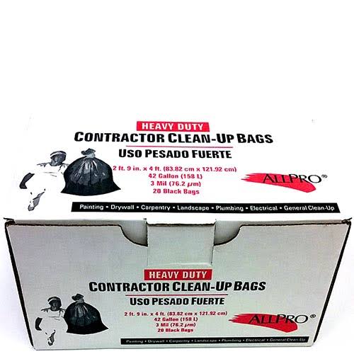 AllPro 42-gal Contractor Clean-Up Bags - 20 Black Bags