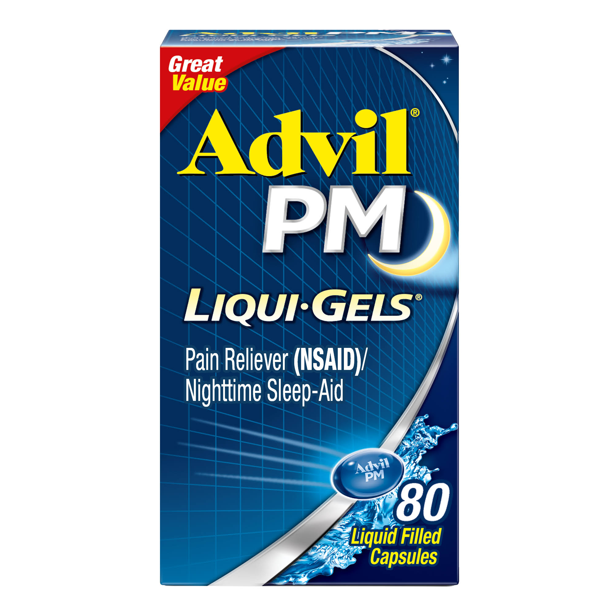 Advil PM Pain Reliever/Nighttime Sleep-Aid, Liqui Gels, Capsules - 80 capsules