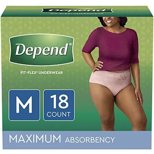 Depend Women's Fit Flex Incontinence Underwear - Tan, Medium, 18ct