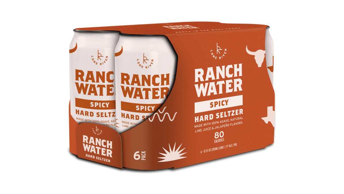 Lone River Ranch Water Hard Seltzer, Spicy, 6 Pack - 6 pack, 12 fl oz cans