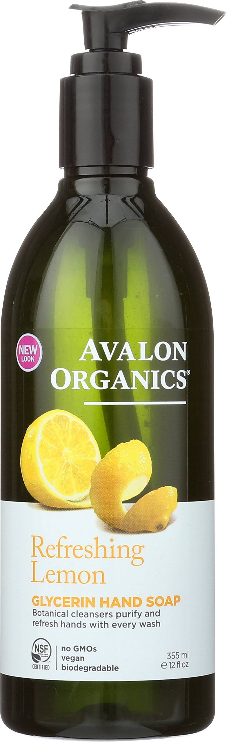 Avalon Organics Hand Soap, Glycerin, Refreshing Lemon - 12 fl oz