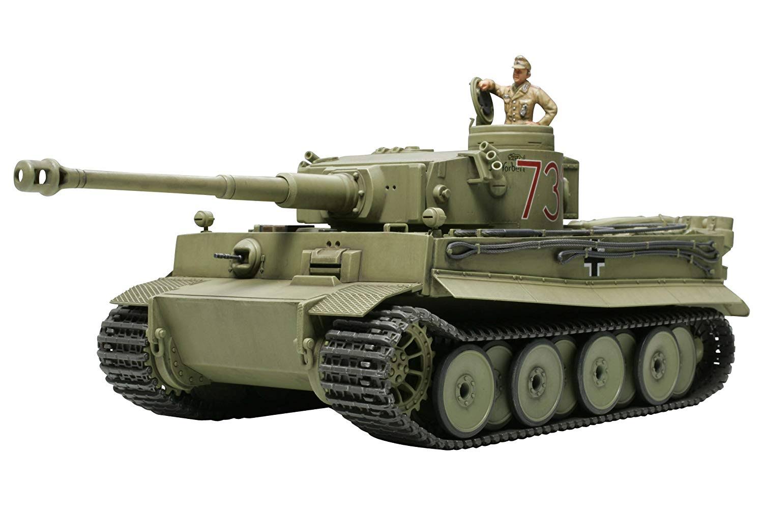 Tamiya 32529 German Tiger I Initial Production Tank Model Kit - 1:48 Scale