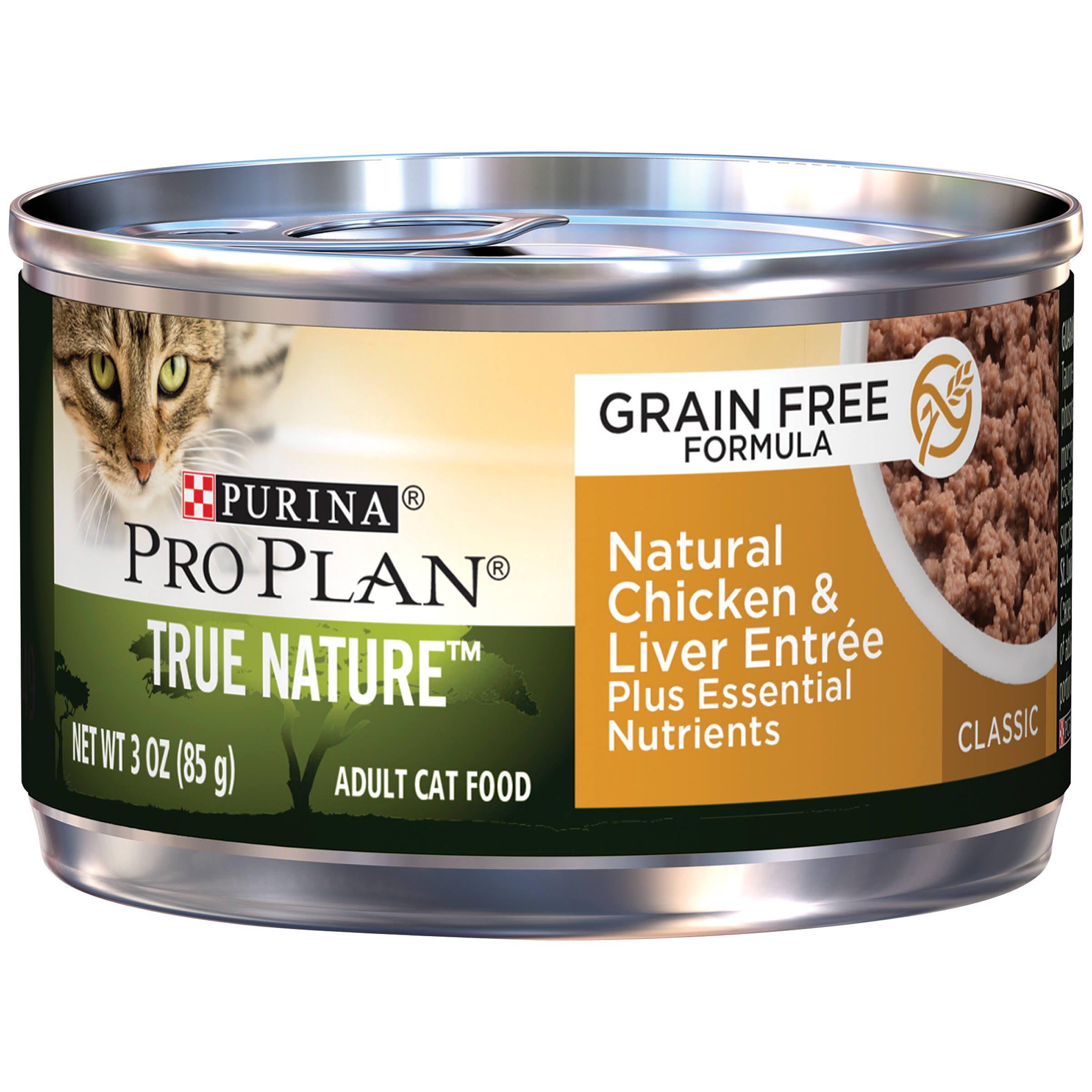 Pro Plan Cat Wet True Nature Adult Chicken and Liver Entree Classic Cat Food - 3oz