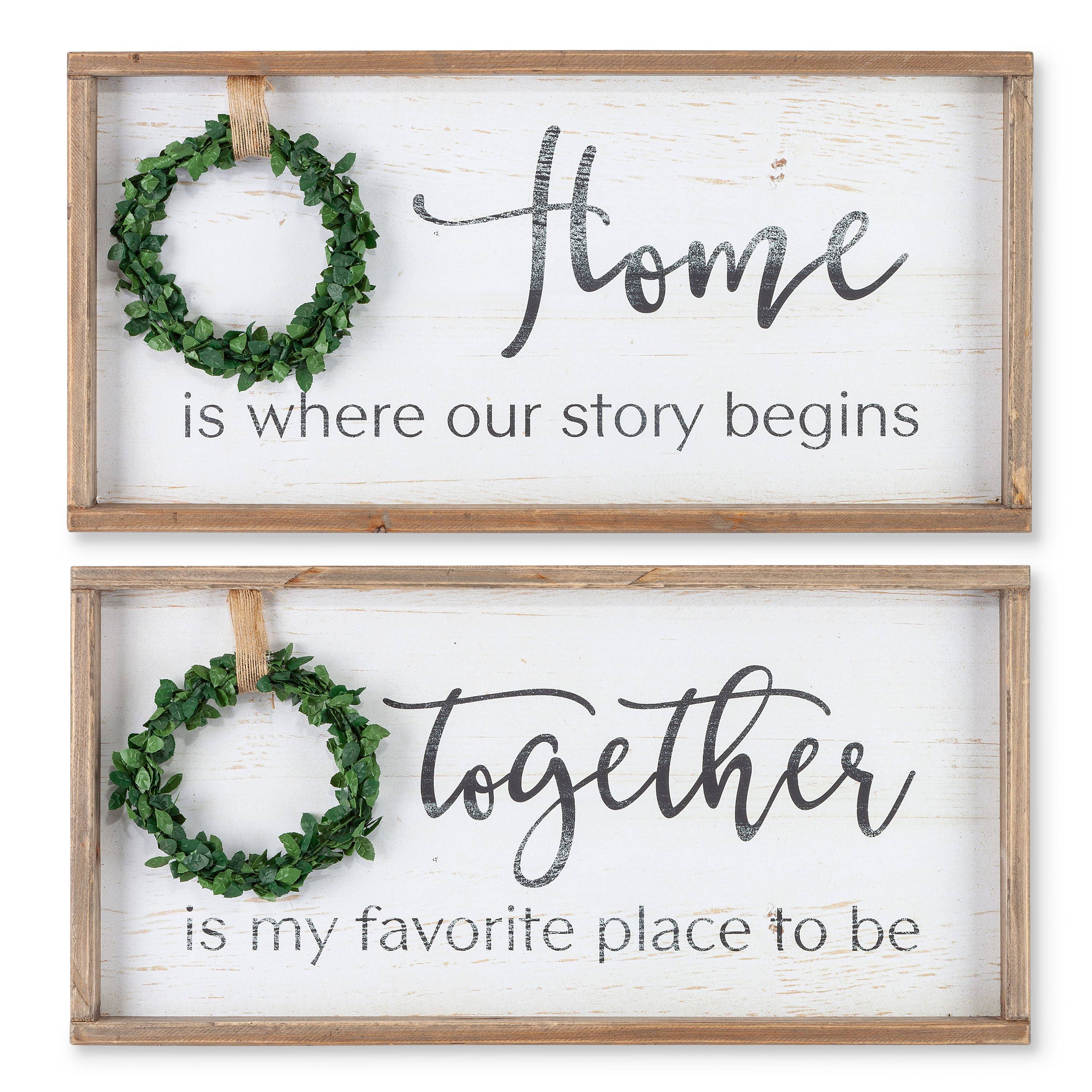 Lone Elm Studios 'Where Our Story Begins' Wreath Wall Sign One-Size
