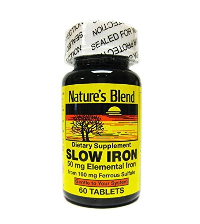 Natures Blend Slow Iron Tablets - 60pc, 50mg
