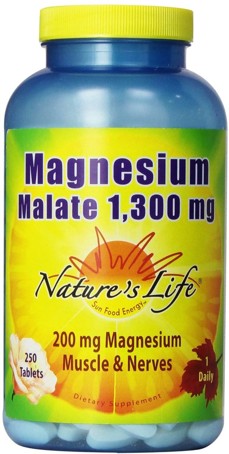 Nature's Life Magnesium Malate Tablets - 1300mg, 250 Tablets