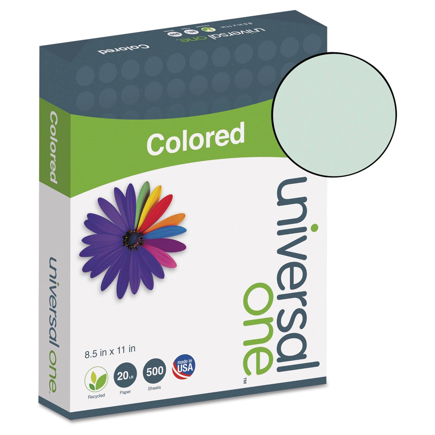 Universal Colored Paper, 20lb, 8-1/2 x 11, Green, 500 Sheets/Ream