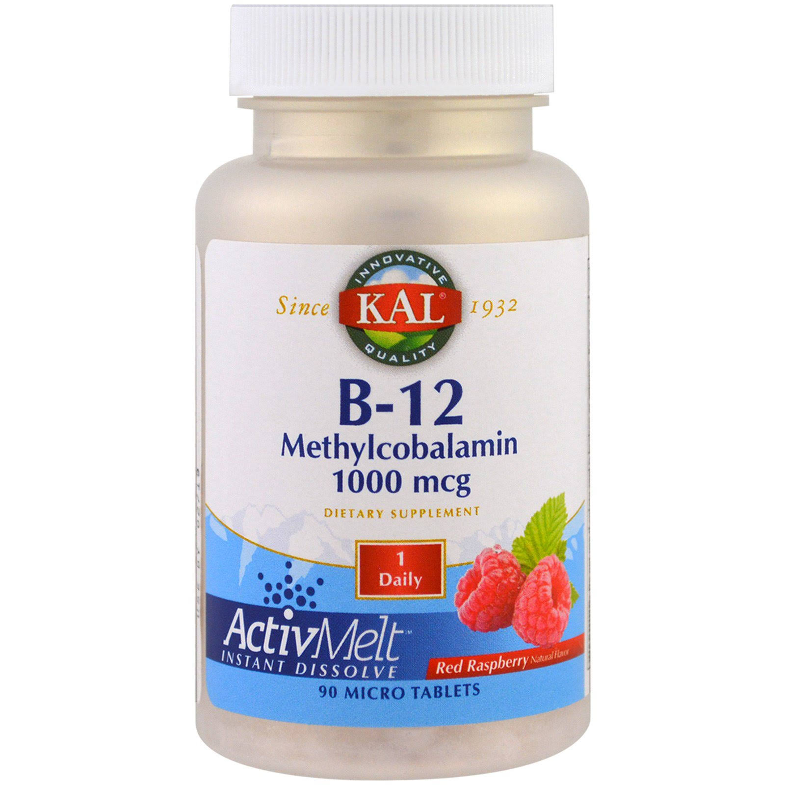 Kal B-12 Methylcobalamin - 90 Micro Tablets, 1000mcg