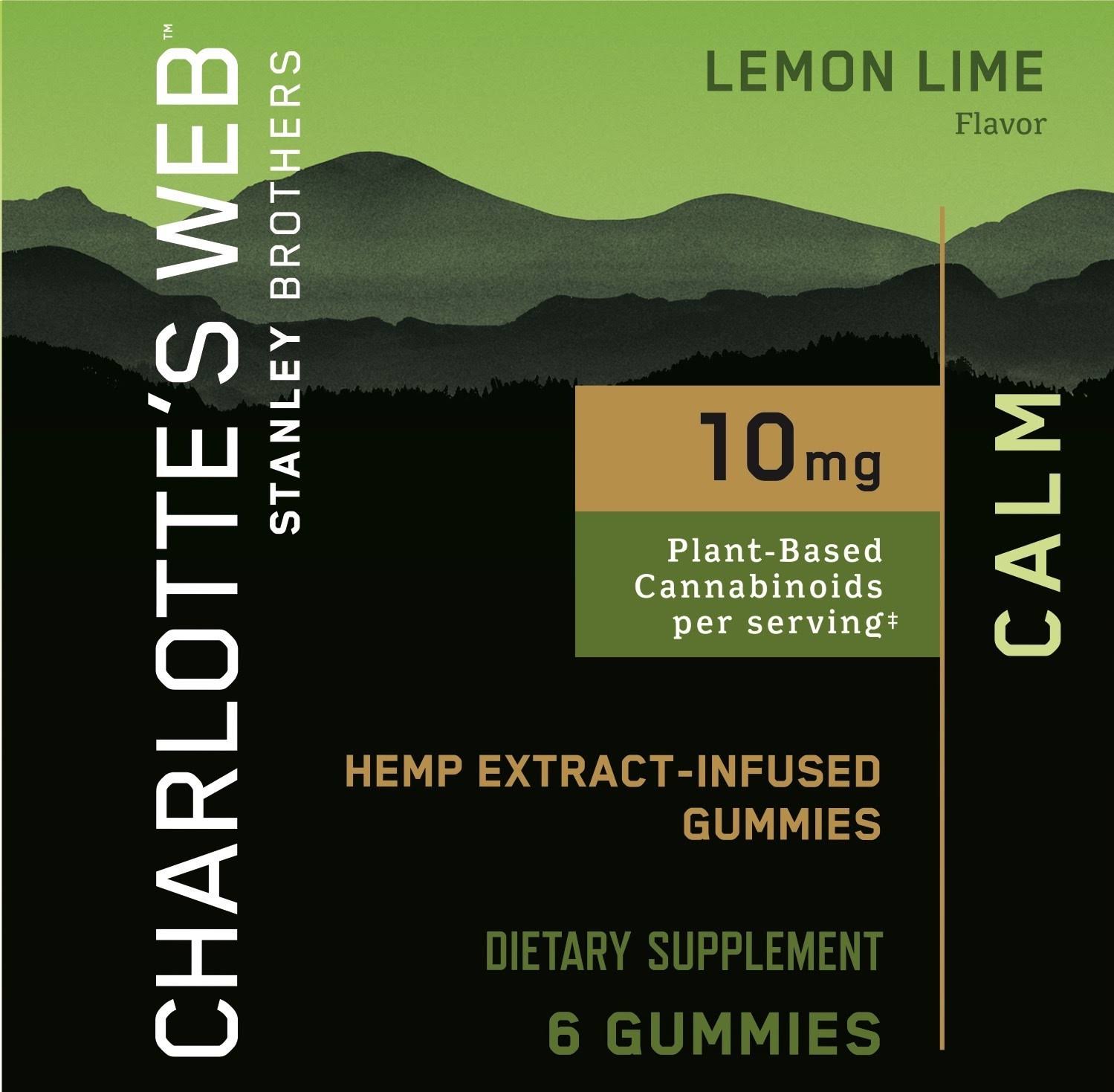 Charlottes Web Calm, 10mg, Gummies, Lemon Lime Flavor - 6 gummies