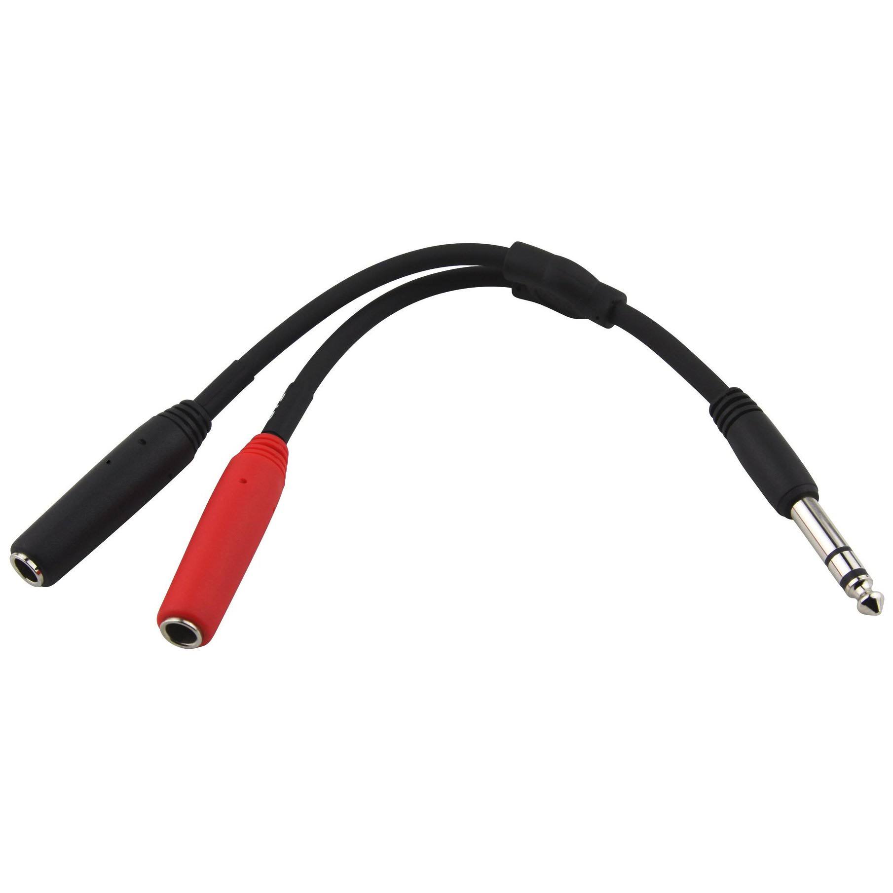 PigHog PY-S352R Male to Dual RCA Female Y cable - 6", 3.5mm