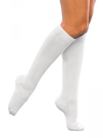 Sigvaris 186CC00 Casual Cotton 15-20mmHg Closed Toe Knee High Men's Socks - White, Size C (11.5-14)