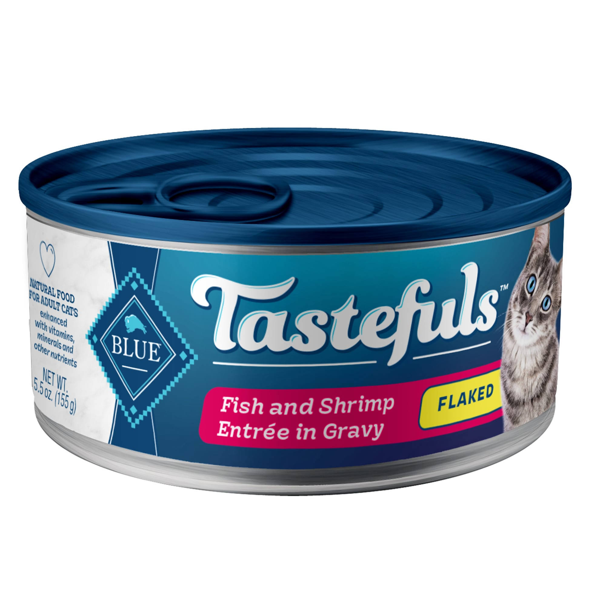 Blue Buffalo Blue Tastefuls Food for Cats, Fish and Shrimp Entree in Gravy, Flaked, Adult - 5.5 oz
