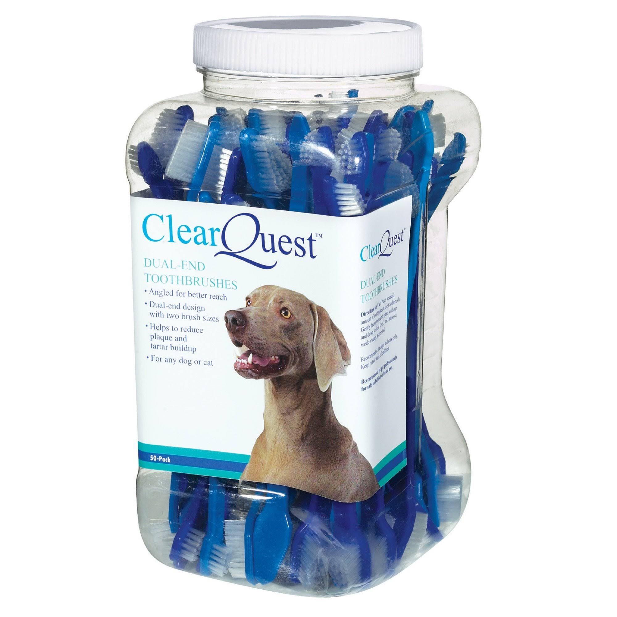ClearQuest Dual-End Pet Toothbrushes - 50ct, 9"