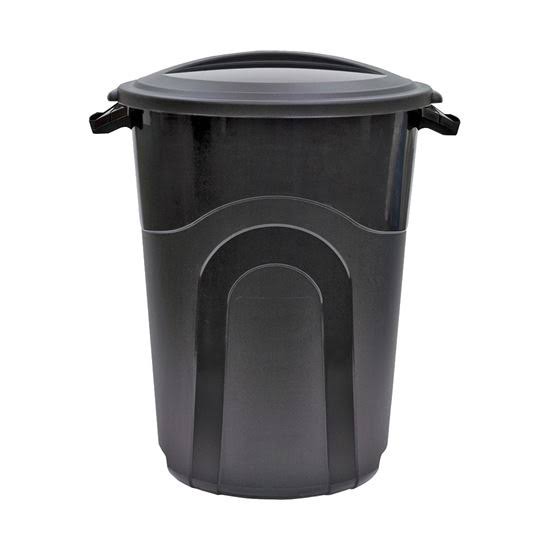 United Solutions Round Trash Can & Lid - Black, 120l