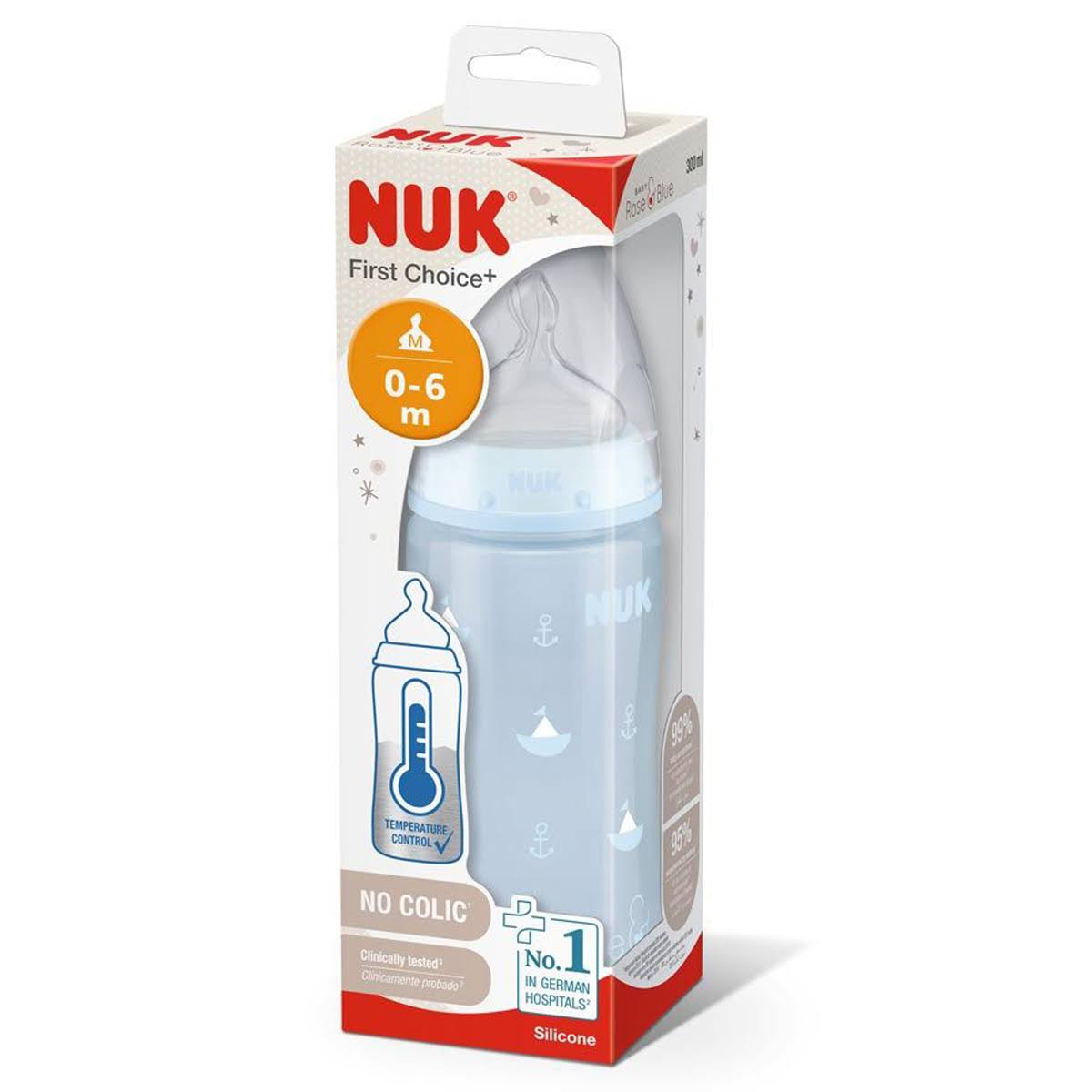 NUK First Choice Temp Control Bottle (Blue) - 300ml