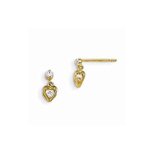 Top 10 Jewelry Gift 14K Madi K CZ Children's Dangle Post Earrings