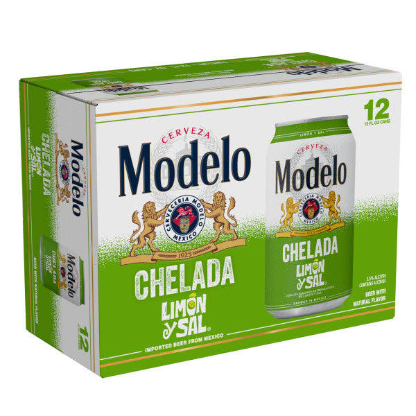 Modelo Cerveza, Chelada Limon Ysal - 12 pack, 12 fl oz cans