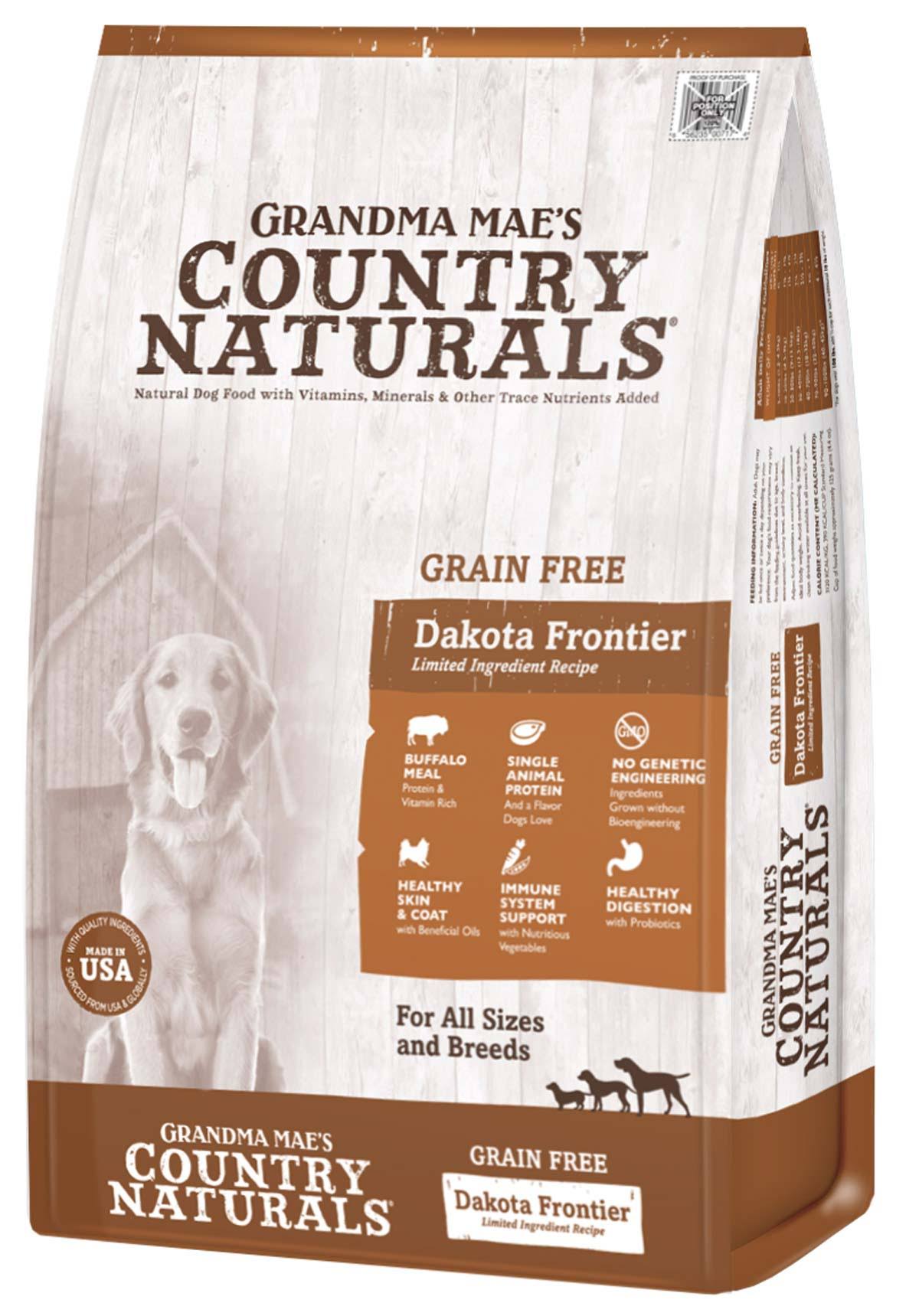 Grandma Mae's Country Naturals, Grain Free Buffalo Limited Ingredient (Dakota Frontier) Dry Dog Food, 25 Pounds