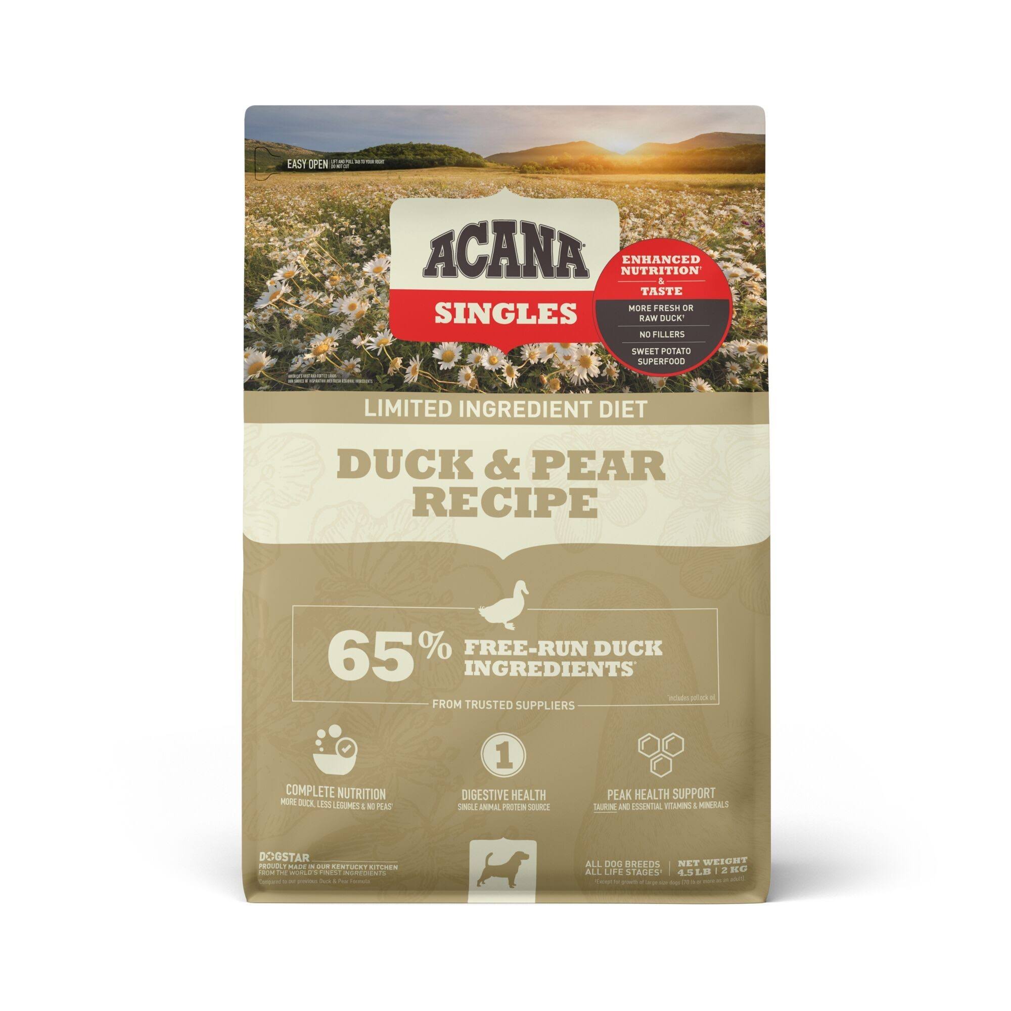 Acana Singles Limited Ingredient Duck & Pear Recipe Grain-Free Dry Dog Food - 25 lb. Bag