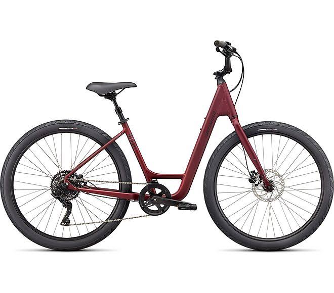 Specialized Roll 3.0 Low Entry in Satin Maroon / Charcoal / Black Reflective, Comfort Active Bike