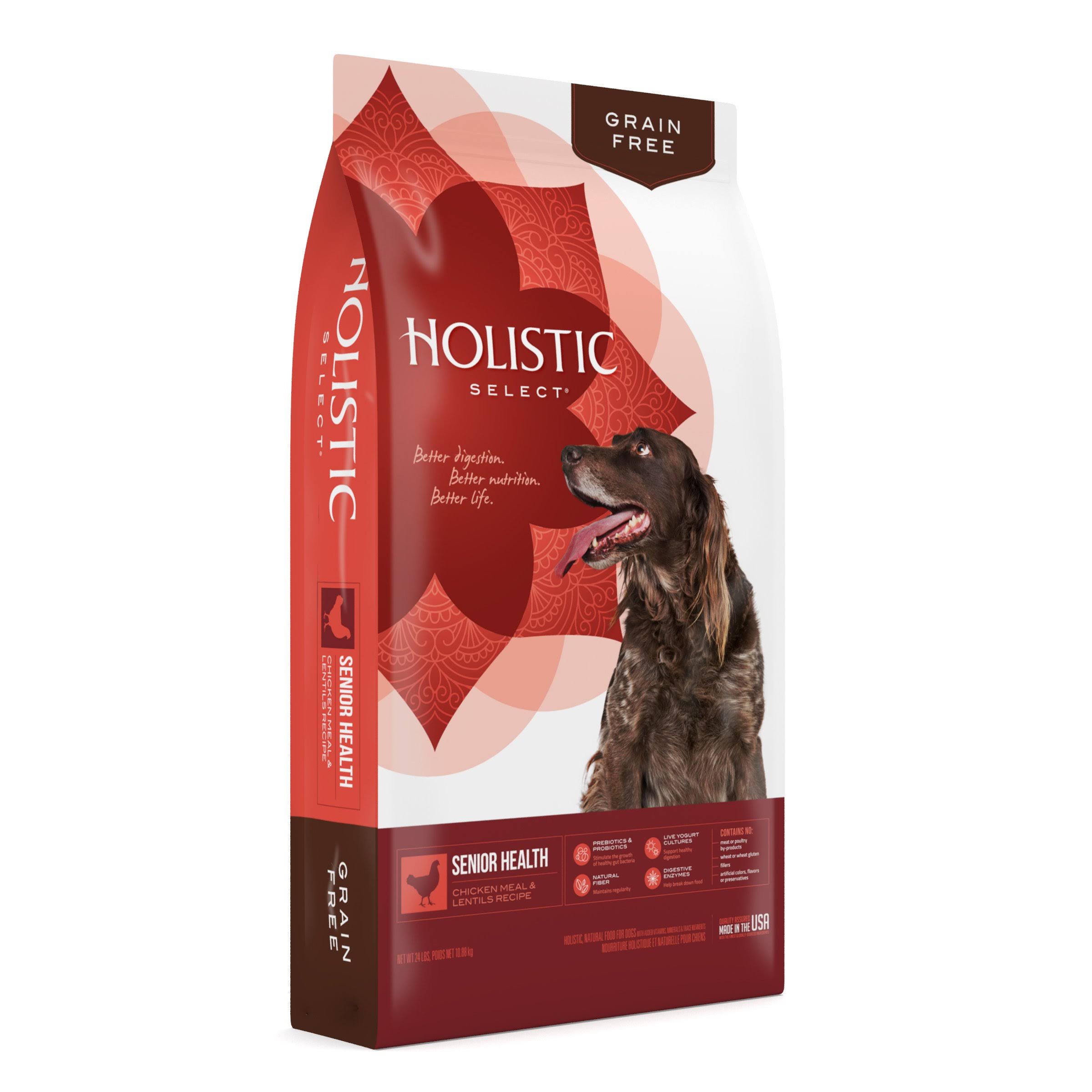 Holistic Select Grain-Free Senior Health Chicken Meal & Lentils Dry Dog Food, 24-lb Bag