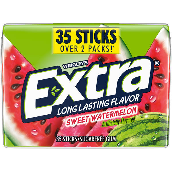 Extra Gum, Sugar Free, Sweet Watermelon - 35 sticks