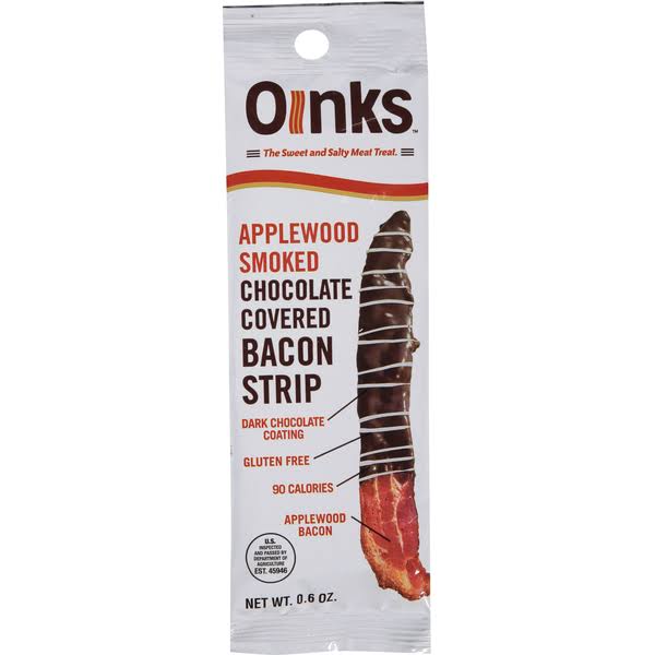 Oinks Chocolate Covered Bacon Strip, Applewood Smoked - 0.6 oz
