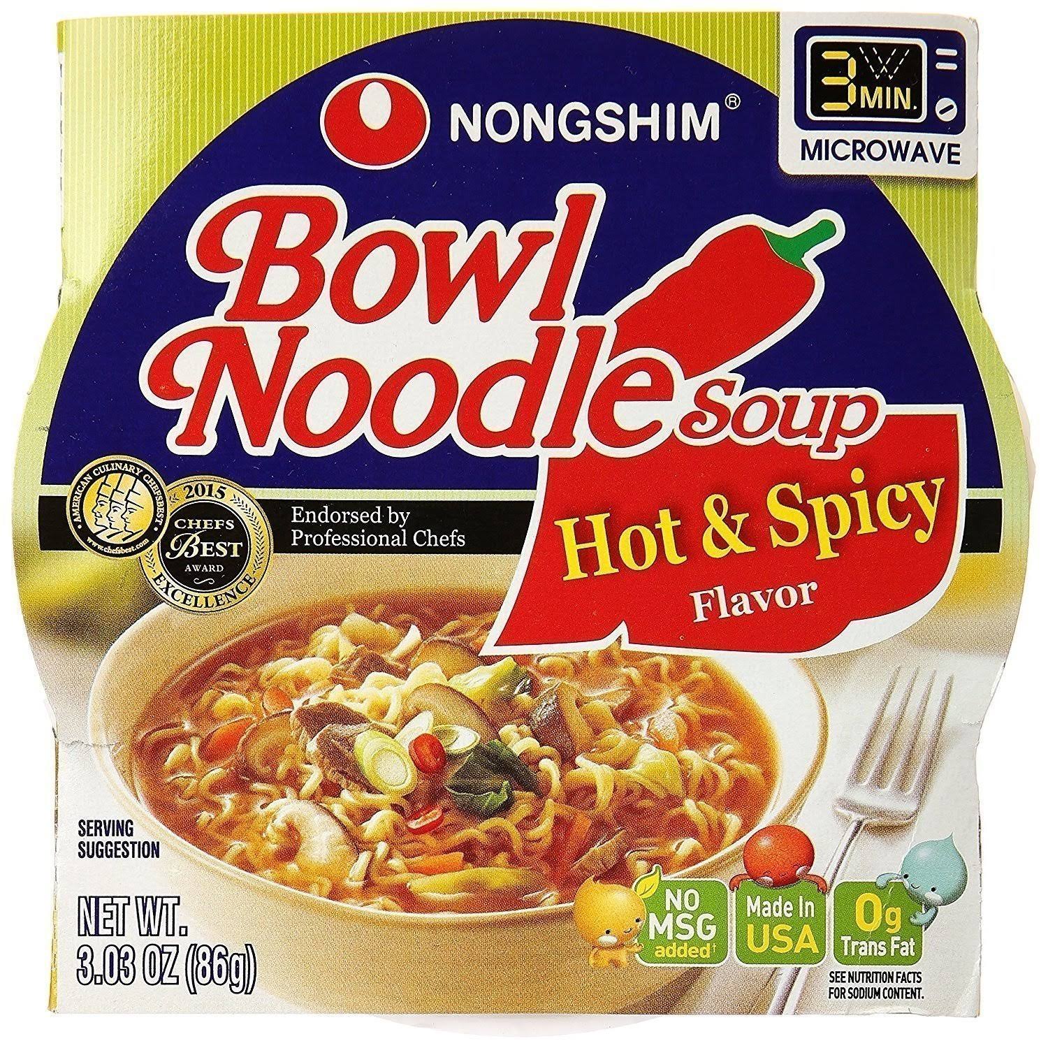 Nongshim Bowl Noodle Soup - Hot & Spicy, 86g