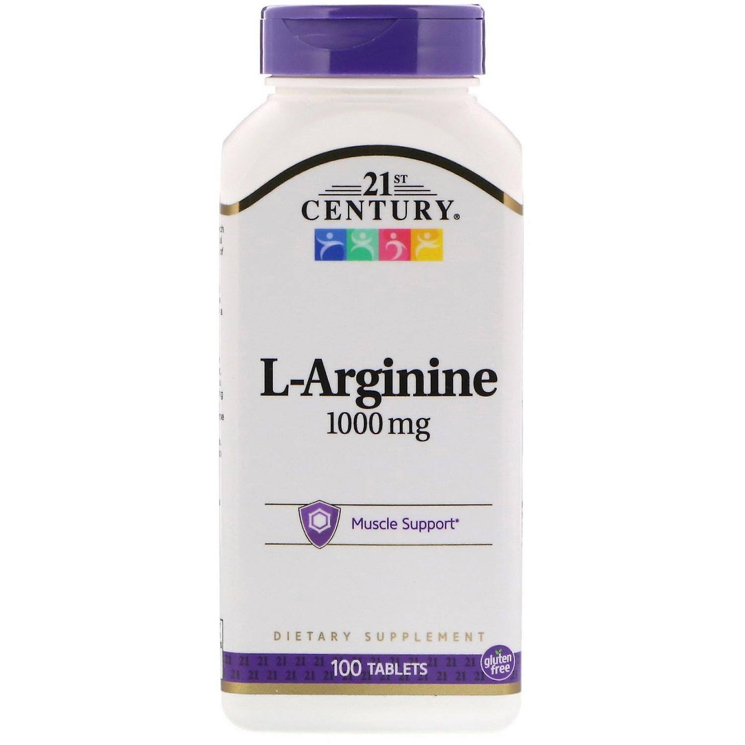 21st Century L-Arginine Dietary Supplement - 1000mg, 100 Tablets