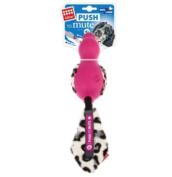 GiGwi Duck 'Push to Mute' with Plush Tail Pink