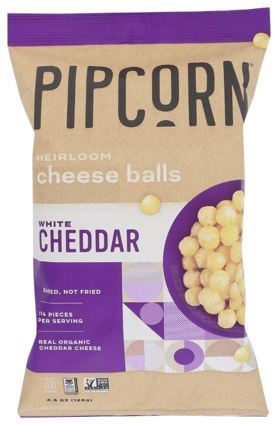 Pipcorn Cheese Balls White Cheddar -- 4.5 oz