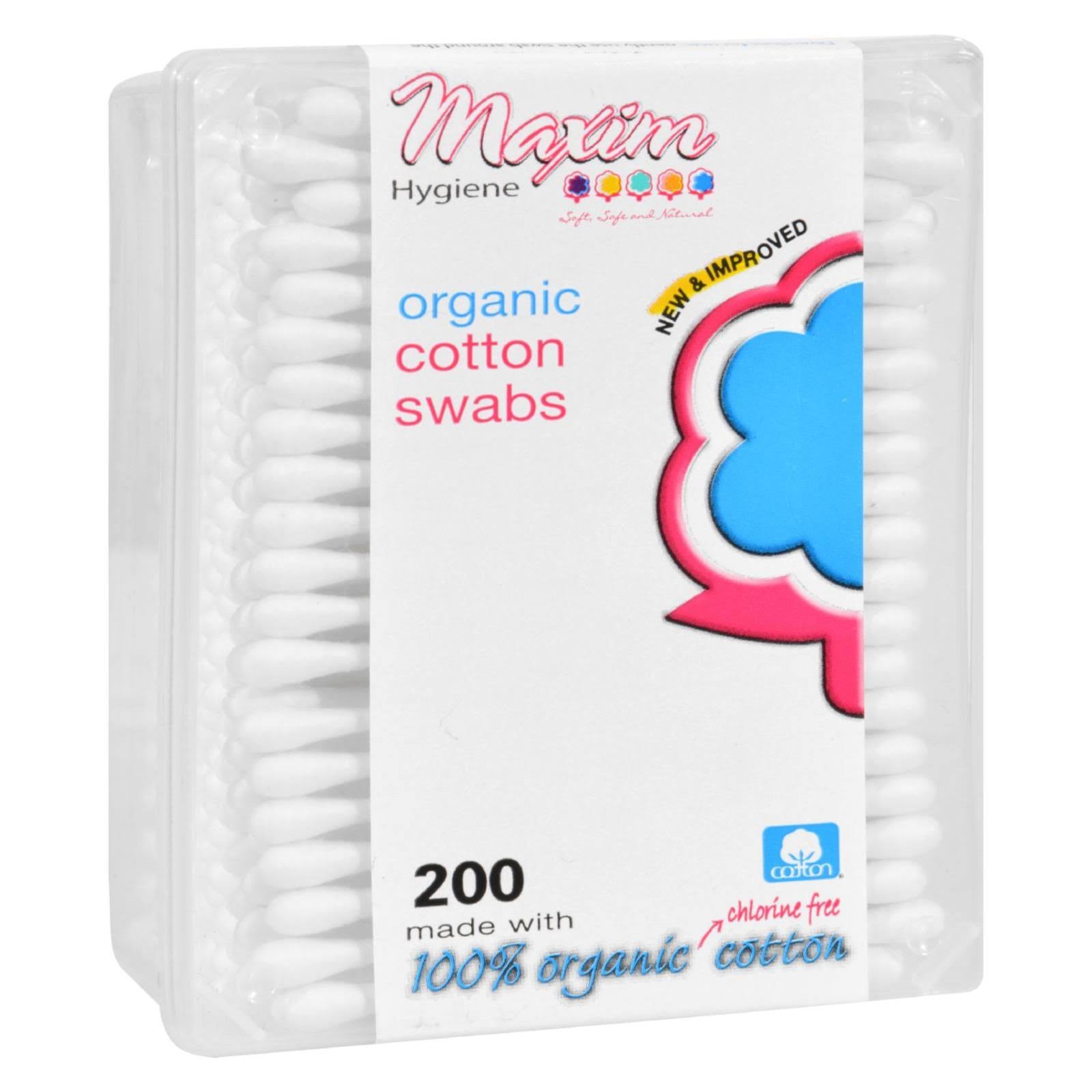 Maxim Hygiene Products - Organic Cotton Swabs - 200 Count