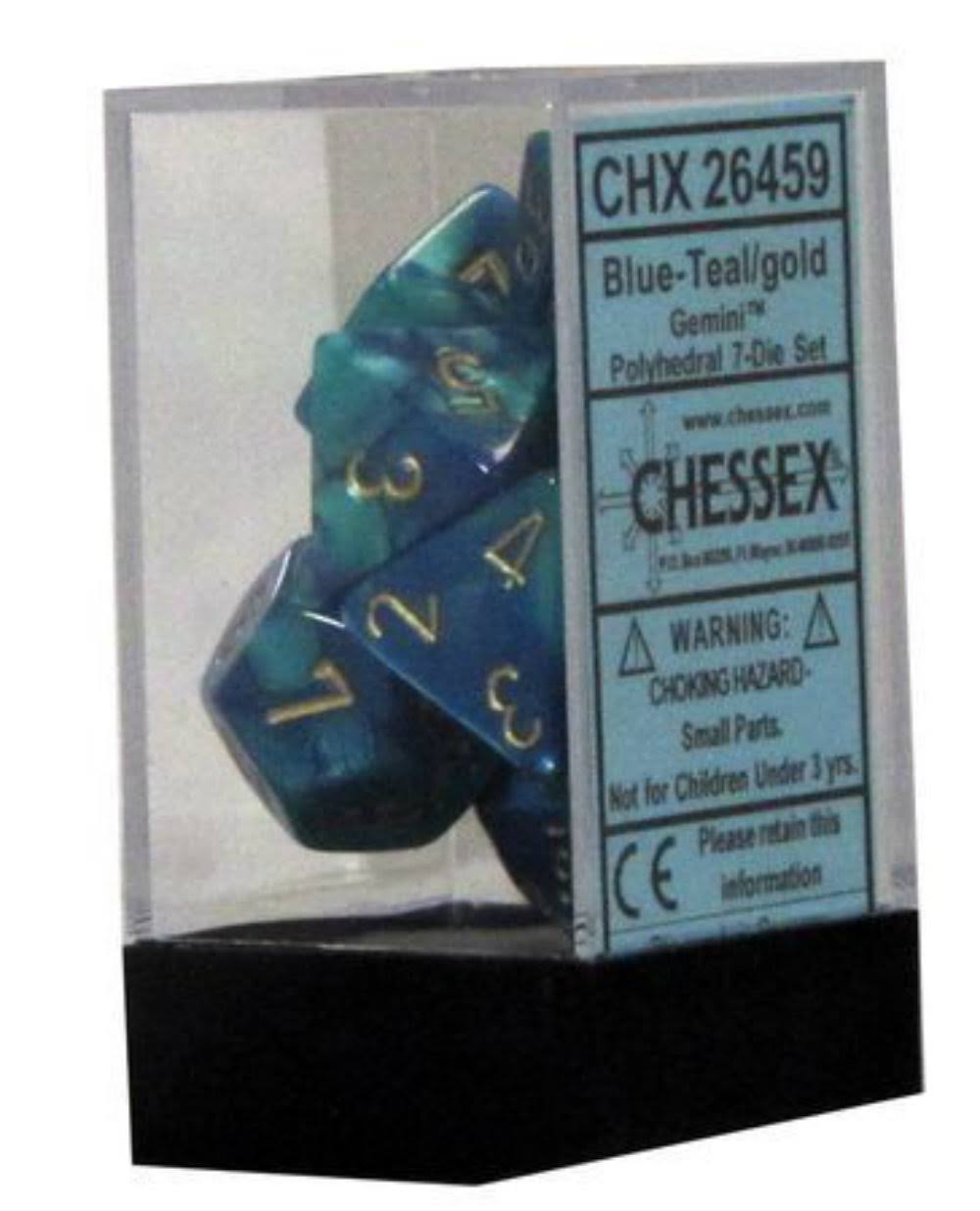 Chessex - 7-Die Set Gemini: Blue-Teal/Gold