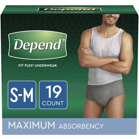 Depend Men's Incontinence Underwear - Maximum Absorbency, Small/Medium, 17ct