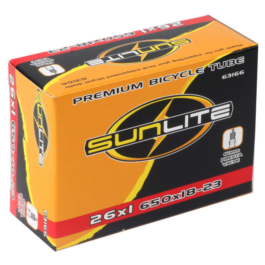 Sunlite Standard Presta Valve Tubes - Black, 650c x 18-23